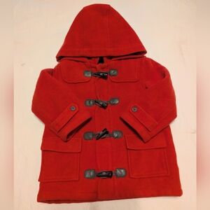 Janie & Jack Red Wool Pea Coat Toddler Christmas Holiday Jacket 2-3t
